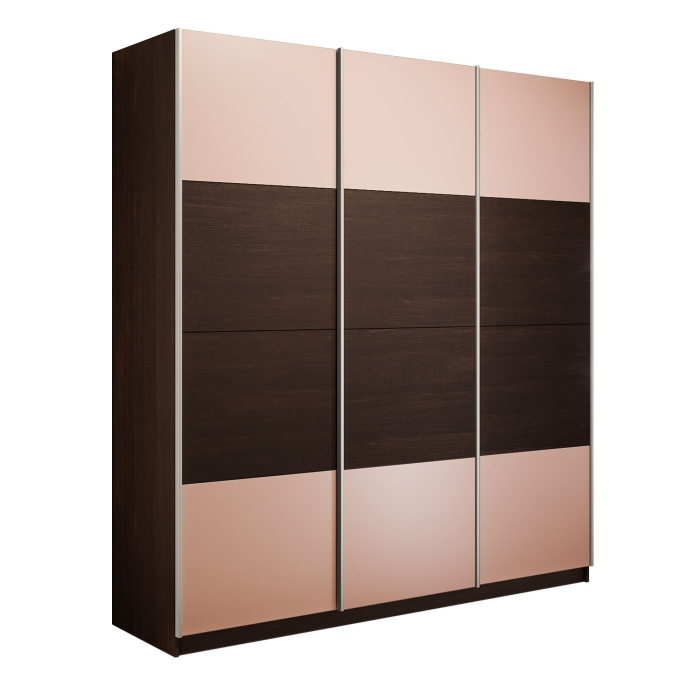 Шкафы-купе 3-х дверные, Шкаф-купе Эста 3-х дверный ДСП/Стекла пудра/Доводчик 240х66х240