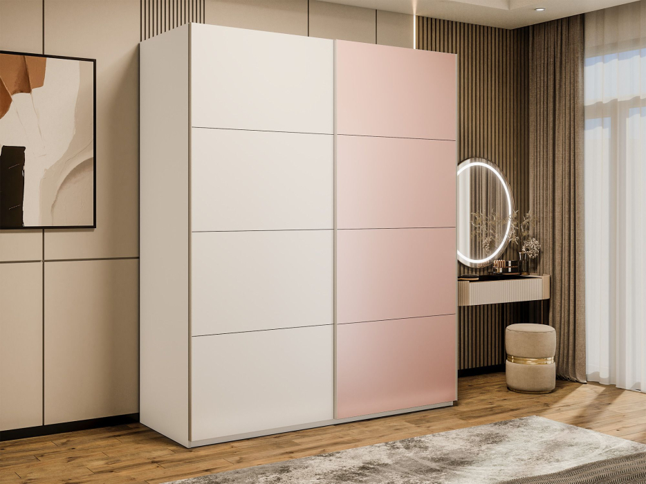 Шкафы-купе 2-х дверные, Шкаф-купе Эста 2-х дверный ДСП/Стекла пудра/Доводчик 160х66х240