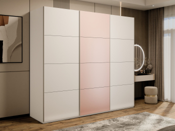 Шкаф-купе Эста 3-х дверный ДСП/Стекла пудра/Доводчик 240х66х240