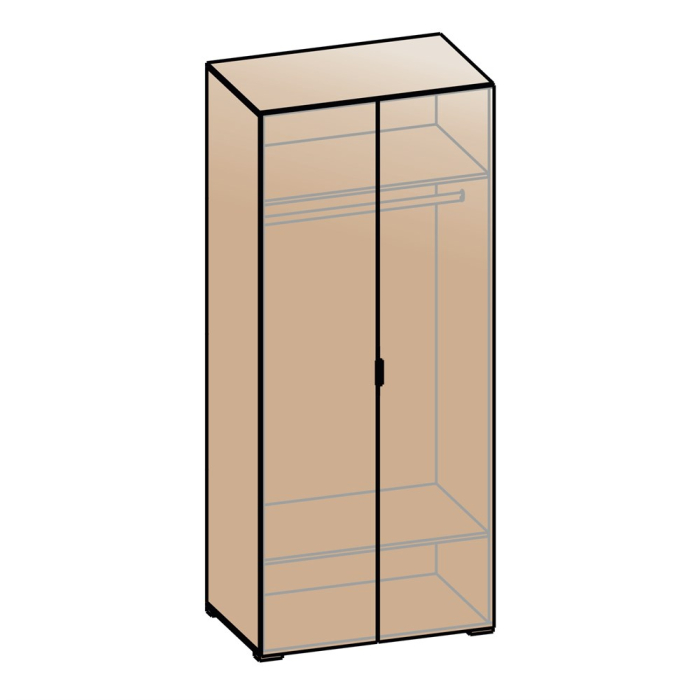 Для одежды, Шкаф Анима ШК-3002, дуб серый, белый