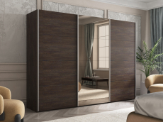 Шкафы-купе 3-х дверные, Шкаф-купе Эста ДСП+Зеркало+ДСП 270х66х240