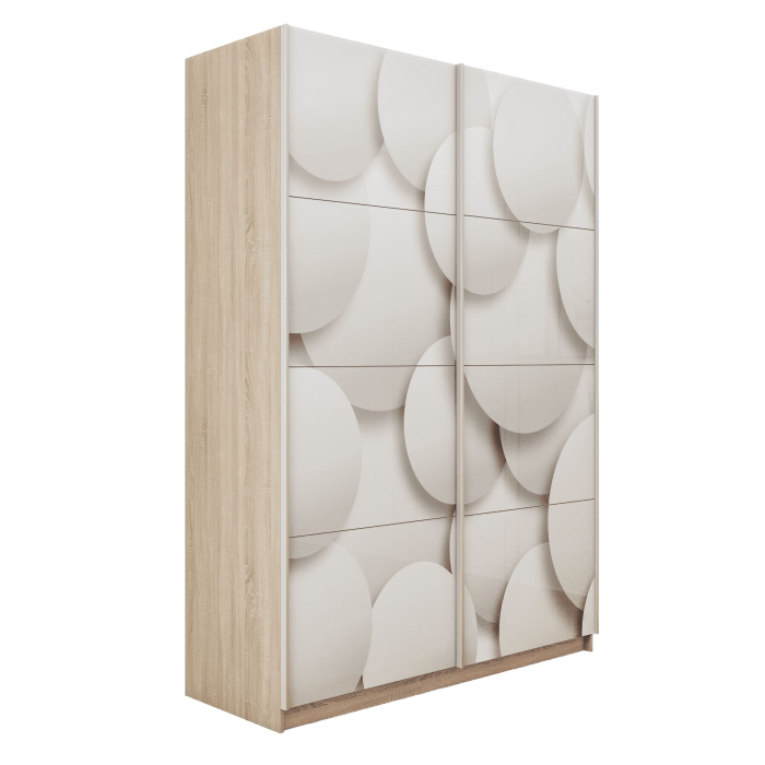 Шкафы-купе 2-х дверные, Шкаф-купе Прайм 2-х дверный Фотопечать Шары Стекла/Доводчики 120х57х230