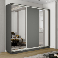 Шкафы-купе 3-х дверные, Шкаф-купе Экспресс 3-х дверный, Зеркало/ДСП/Зеркало, 180х45х220