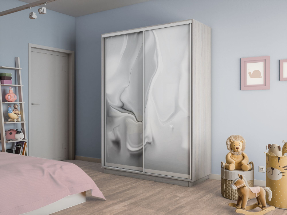 Шкафы-купе 2-х дверные, Шкаф-купе Экспресс 2-х дверный Фотопечать Шелк Стекла 160х45х240