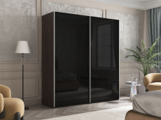 Шкафы-купе 2-х дверные, Шкаф Эста дуо Стекло черное 2400 х 2000 х 660