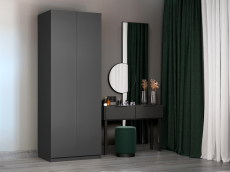 Шкафы распашные, Шкаф складной Е1 Локер ("Гармошка" с системой Push to Move/Левый)81х52.5х220 см, с полками и модулем