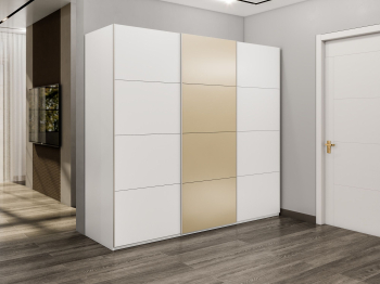 Шкаф-купе Эста 3-х дверный ДСП/Стекла фисташка/Доводчик 300х66х240