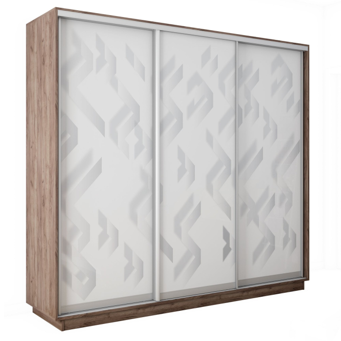 Шкафы-купе 3-х дверные, Шкаф-купе Экспресс 3-х дверный Фотопечать Ленты Стекла 210х45х240