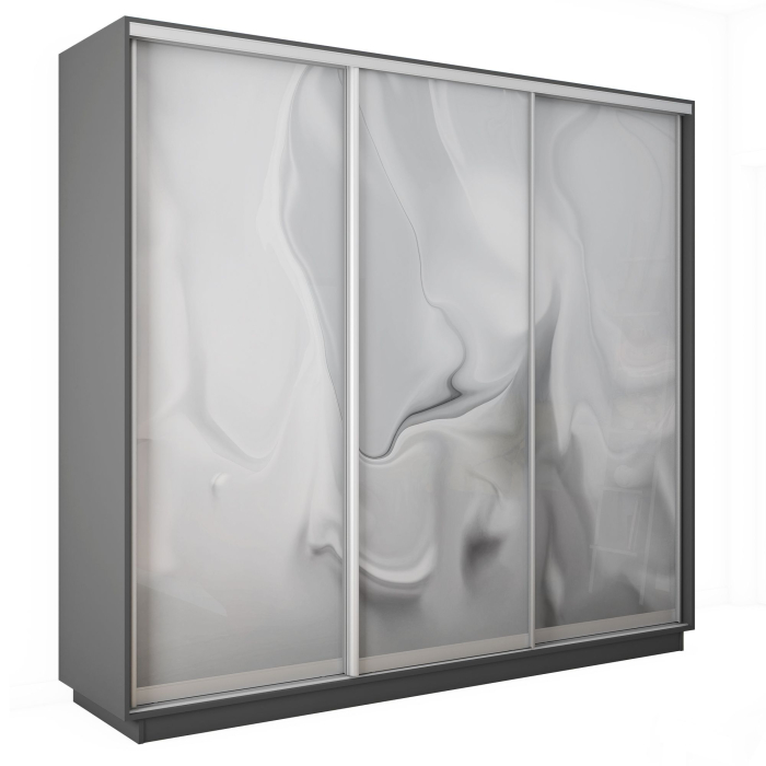 Шкафы-купе 3-х дверные, Шкаф-купе Экспресс 3-х дверный Фотопечать Шелк Стекла 240х45х220