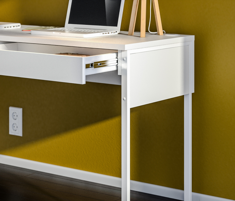 Прямые компьютерные столы, Стол Мика СБ-3310 Белый