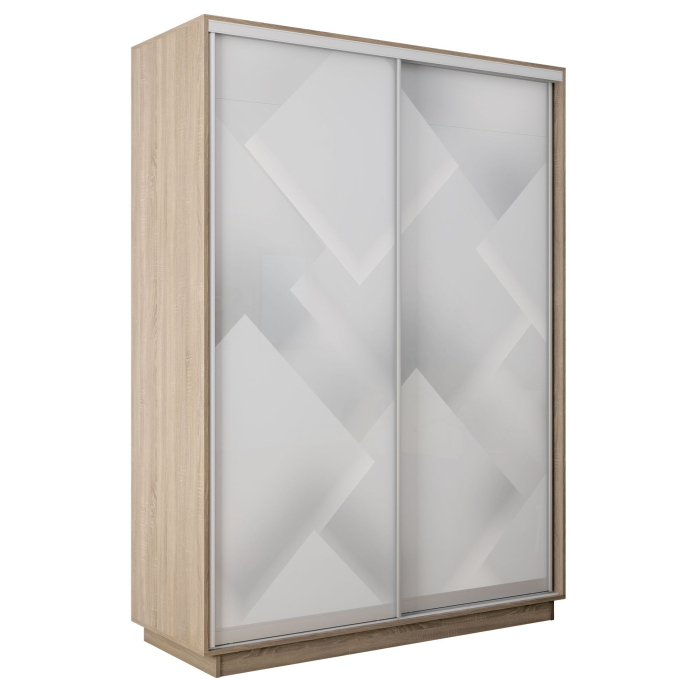 Шкафы-купе 2-х дверные, Шкаф-купе Экспресс 2-х дверный Фотопечать Квадрат Стекла 140х60х220