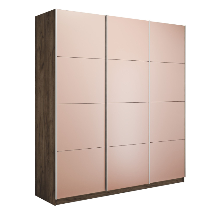 Шкафы-купе 3-х дверные, Шкаф-купе Прайм Широкий 3-х дверный Стекла пудра/Доводчики 240х57х230