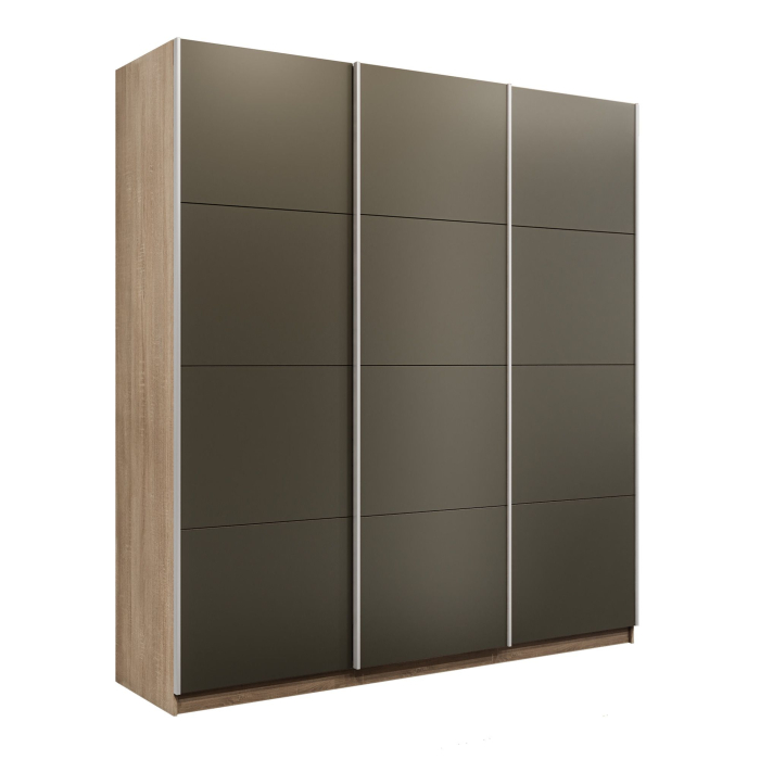 Шкафы-купе 3-х дверные, Шкаф-купе Прайм 3-х дверный Стекла хаки/Доводчики 180х57х230