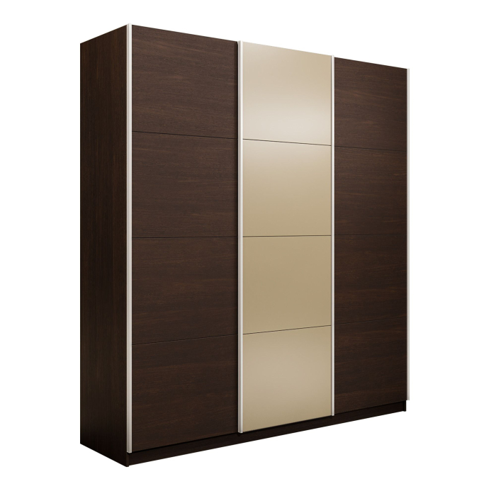 Шкафы-купе 3-х дверные, Шкаф-купе Эста 3-х дверный ДСП/Стекла фисташка/Доводчик 300х66х240