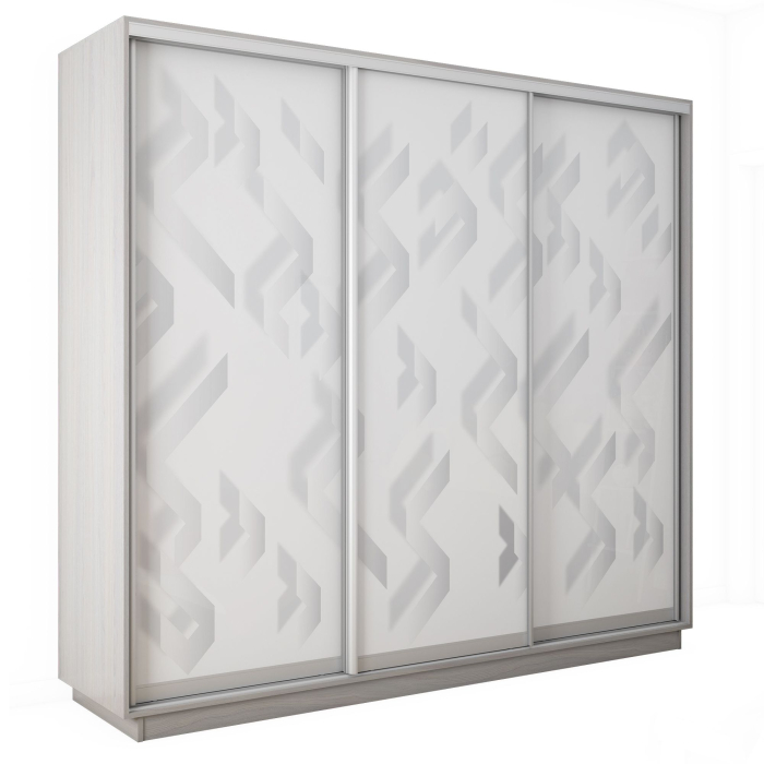 Шкафы-купе 3-х дверные, Шкаф-купе Экспресс 3-х дверный Фотопечать Ленты Стекла 210х45х220