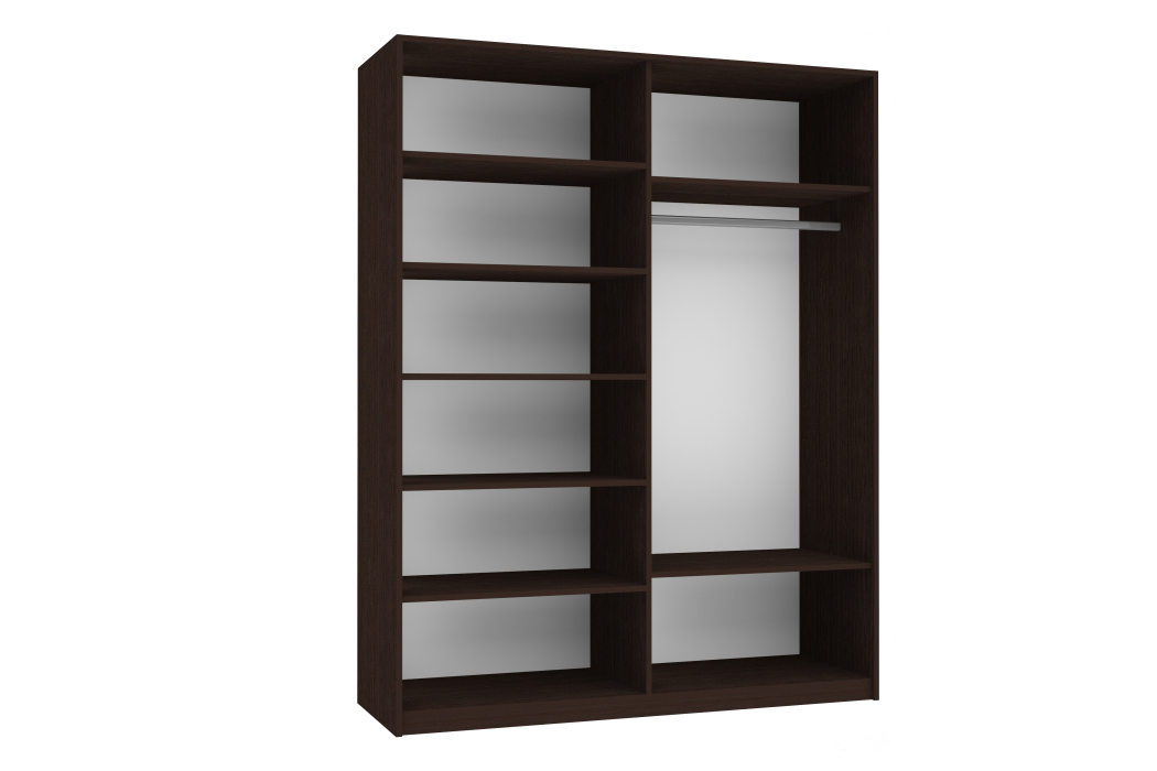 Шкафы-купе 2-х дверные, Шкаф Прайм дуо фасад  дверей ДСП/ДСП Белый снег 2300 x 1400 x 570