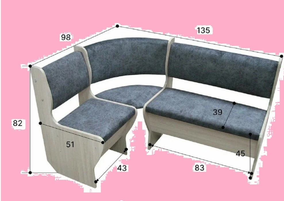 Диваны угловые кухонные, Диван угловой Алёнка-5