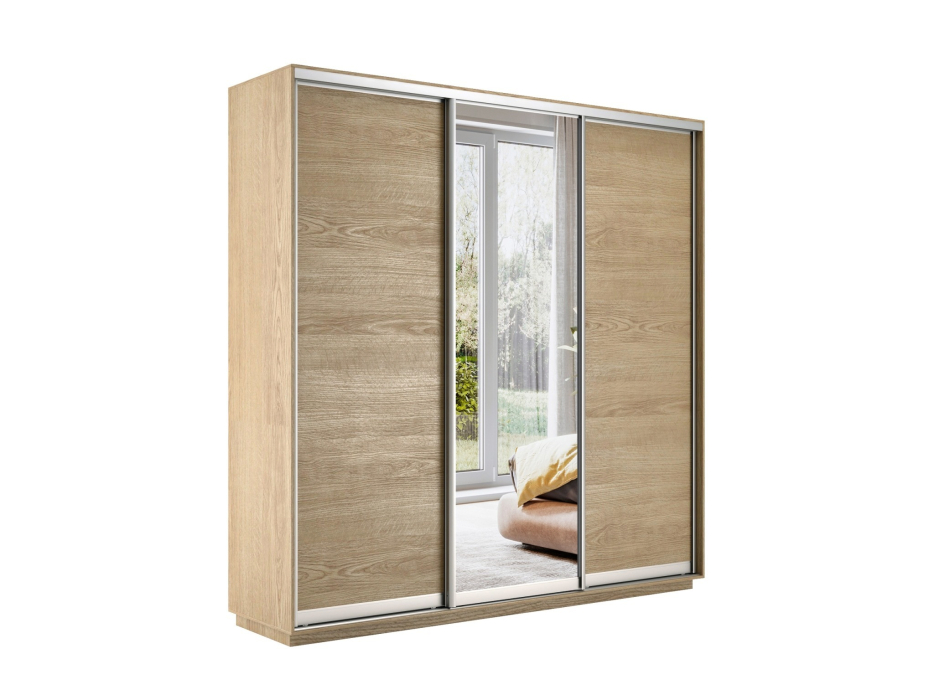 Шкафы-купе 3-х дверные, Шкаф-купе Экспресс Медиум (1 зеркало) трио 2200 x 1800 x 450