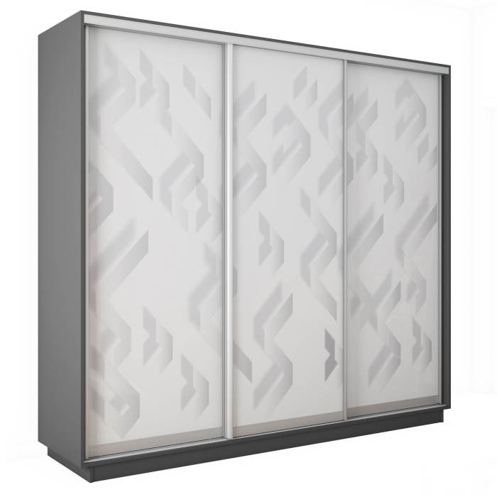 Шкафы-купе 3-х дверные, Шкаф-купе Экспресс 3-х дверный Фотопечать Ленты Стекла 180х60х240