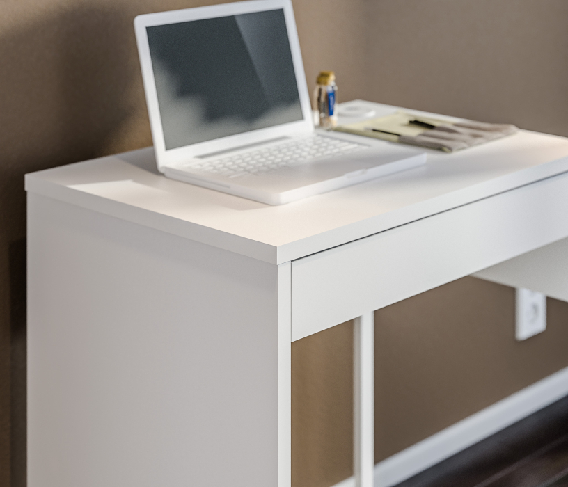 Прямые компьютерные столы, Стол Мика СБ-3308 Белый