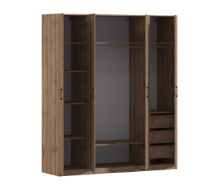 Шкаф четырехдверный Макс 2000 мм, вариант №4 (ЛДСП, корпус дуб вотан)