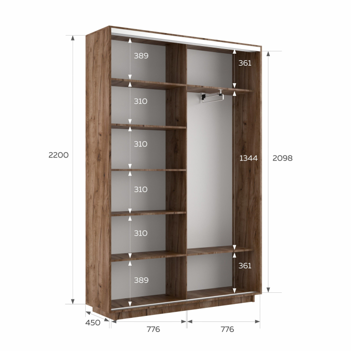 Шкафы-купе 2-х дверные, Шкаф-купе Экспресс 2-х дверный Фотопечать Калейдоскоп Стекла 160х45х220