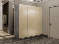 Шкафы-купе 3-х дверные, Шкаф-купе Прайм Широкий 3-х дверный Стекла фисташка/Доводчики 240х57х230