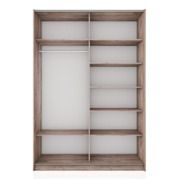 Шкаф-купе Прайм 2-х дверный Зеркало/Стекло белое/Доводчики 120х57х230