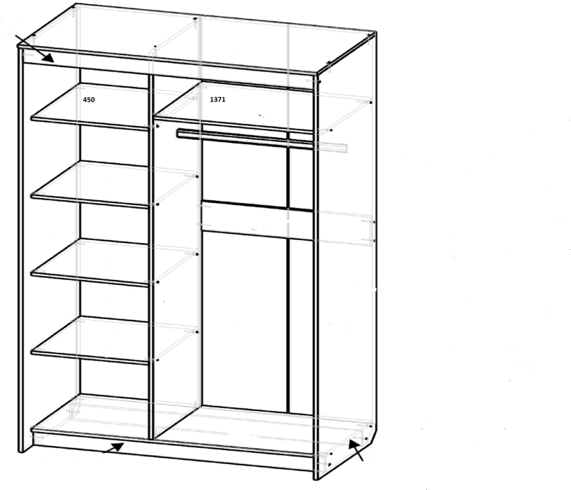 Шкафы-купе 3-х дверные, Шкаф-купе шк-22