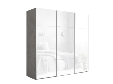 Шкафы-купе 3-х дверные, Шкаф-купе Эста Трио Стекло белое 240х66х240