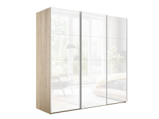 Шкафы-купе 3-х дверные, Шкаф-купе Эста Трио Стекло белое 240х66х240