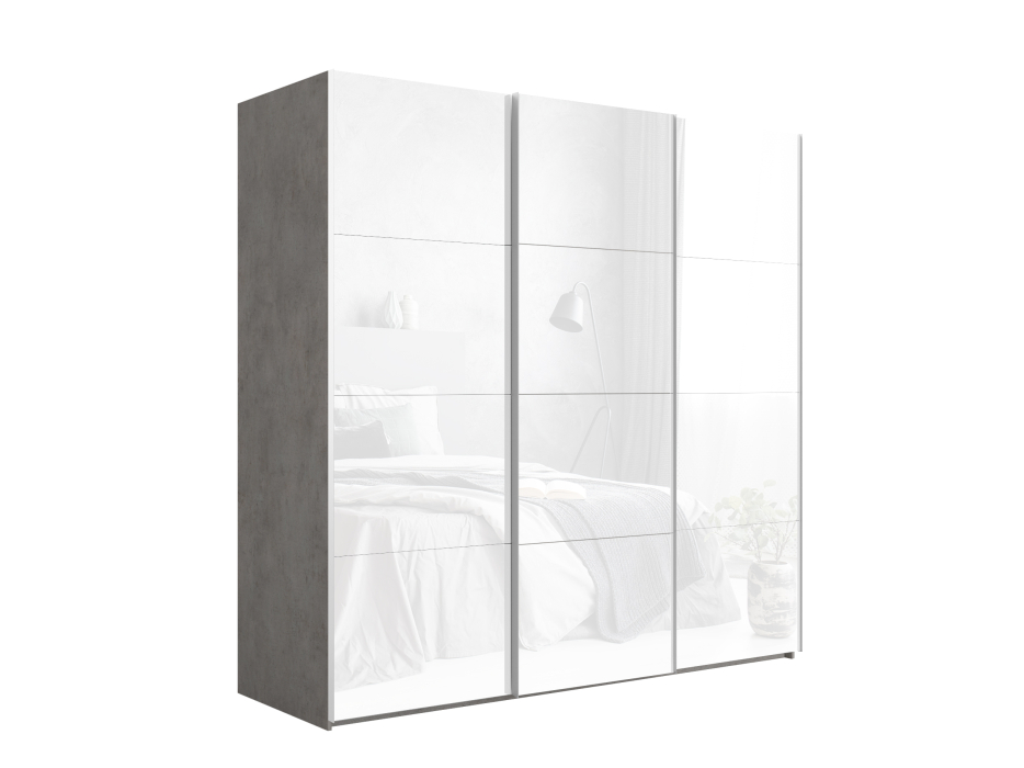 Шкафы-купе 3-х дверные, Шкаф-купе Эста Трио Стекло белое 270х66х240