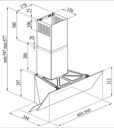 Вытяжки, Кухонная вытяжка Oriole White 50