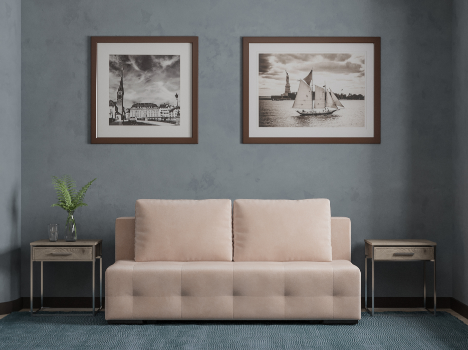 Диваны еврокнижки, Прямой диван Марс №1, микровелюр