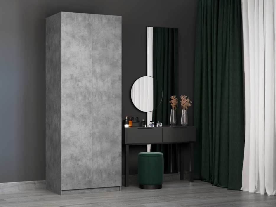 Шкафы распашные, Шкаф складной Е1 Локер ("Гармошка" с системой Push to Move/Правый)81х52.5х220 см, с модулем