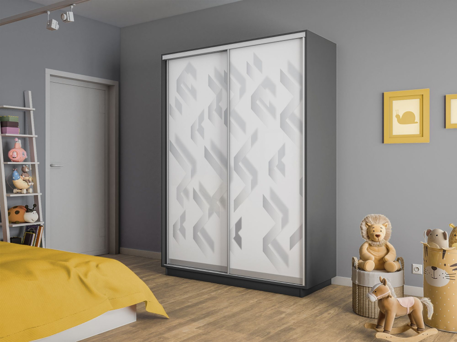 Шкафы-купе 2-х дверные, Шкаф-купе Экспресс 2-х дверный Фотопечать Ленты Стекла 160х60х220