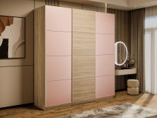 Шкафы-купе 3-х дверные, Шкаф-купе Эста 3-х дверный ДСП/Стекла пудра/Доводчик 300х66х240