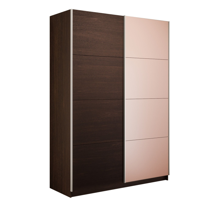 Шкафы-купе 2-х дверные, Шкаф-купе Прайм 2-х дверный ДСП/Стекло пудра/Доводчики 160х57х230