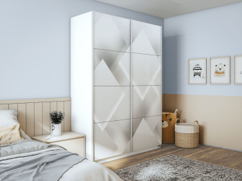 Шкаф-купе Прайм 2-х дверный Фотопечать Квадраты Стекла/Доводчики 120х57х230