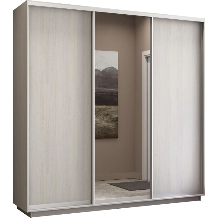 Шкафы-купе 3-х дверные, Шкаф-купе Экспресс Медиум (1 зеркало) трио 2400 x 2400 x 450
