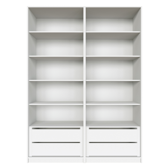 Шкафы распашные, Шкаф распашной Е1 Локер 162х52.5х220 см,с двумя комплектами полок и двумя модулями