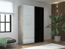 Шкафы-купе 2-х дверные, Шкаф-купе Прайм 2-х дверный Стекло белое/Стекло черное/Доводчики 160х57х230