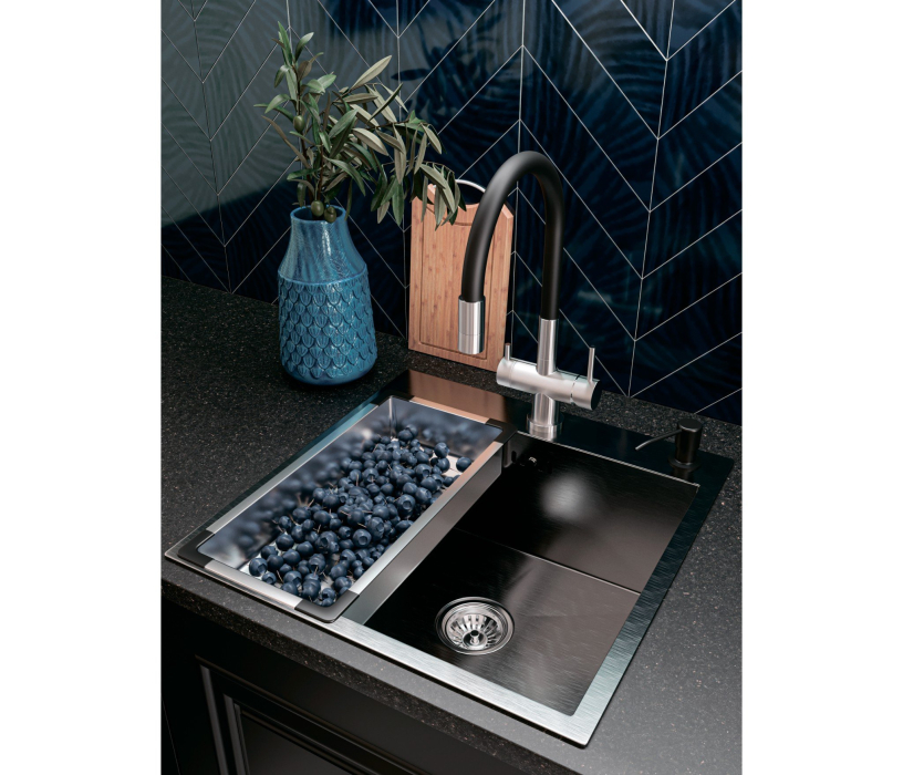 Кухонные мойки, Мойка универсального монтажа EMB-117A PVD Nano