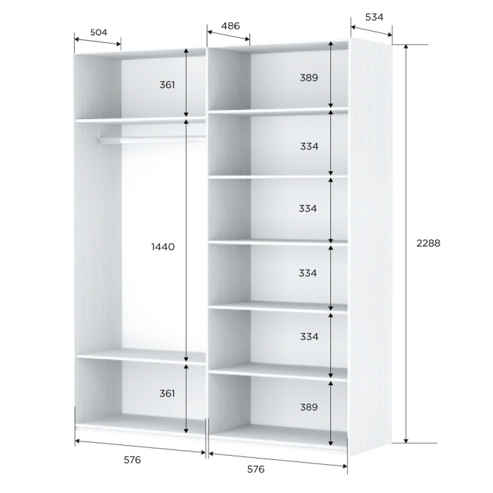 Шкафы-купе 2-х дверные, Шкаф-купе Прайм 2-х дверный ДСП/Стекло пудра/Доводчики 120х57х230
