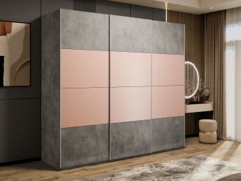 Шкаф-купе Эста 3-х дверный ДСП/Стекла пудра/Доводчик 240х66х240