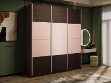 Шкафы-купе 3-х дверные, Шкаф-купе Эста 3-х дверный ДСП/Стекла пудра/Доводчик 300х66х240