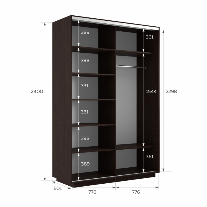 Шкафы-купе 2-х дверные, Шкаф-купе Экспресс 2-х дверный Фотопечать Калейдоскоп Стекла 160х60х240