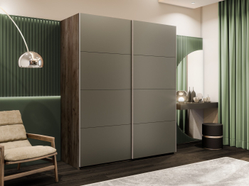 Шкаф-купе Эста 2-х дверный Стекла хаки/Доводчик 160х66х240