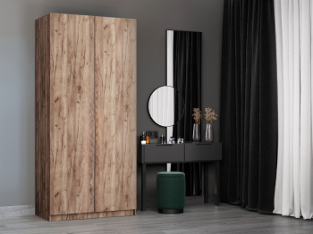 Шкаф складной Е1 Локер ("Гармошка" с системой Push to Move/Правый)101х52,5х220 см, с полками и модулем