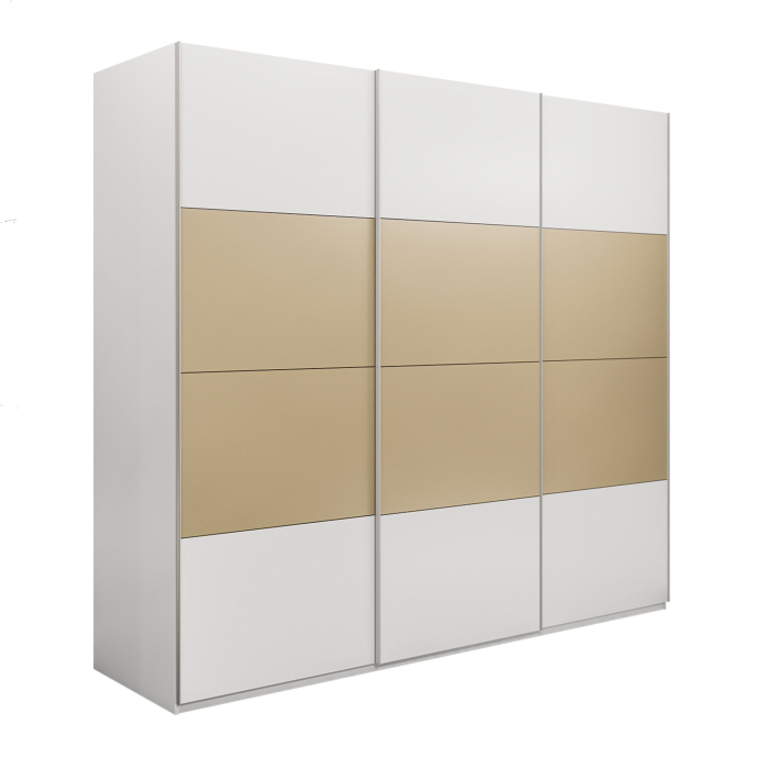 Шкафы-купе 3-х дверные, Шкаф-купе Эста 3-х дверный ДСП/Стекла фисташка/Доводчик 270х66х240